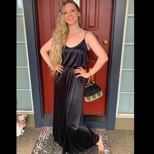 1970s Boho Black Dress CLIMAX by David Howard